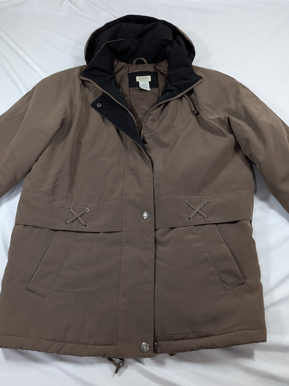 Classic Elements Taupe Hooded Ski & Snow Jacket